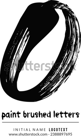 vector icon of letter O with ink stroke,O - Black handwritten letters, hand drawn O letters Logo design. Brushstroke O Letter Logo Design on white background.eps8