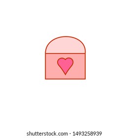 vector icon of letter with a symbol of love in it