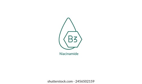 Vector Icon: Lichen and Niacinamide Skincare Symbol