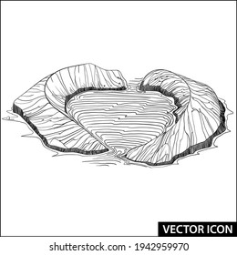vector icon life on a desert island in the ocean	