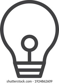 Vector icon of a light bulb. Light Bulb idea logo concept. Lights icon web design element. Isolated silhouette LED light. editable stroke