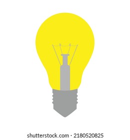 Vector icon of a light bulb illustration of an idea symbol. Isolated on a white background.