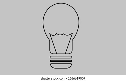 Vector icon of a light bulb on gray background.