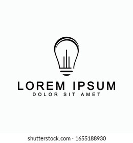 Icono vector de un icono de la bombilla, Signo de ideas, soluciones, concepto de pensamiento. Iluminación eléctrica