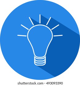 Vector icon of light lamp. Idea symbol.