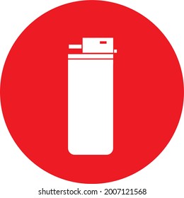 vector icon of lighter on red background