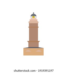 vector icon, lighthouse of cabo mayor in cantabria spain