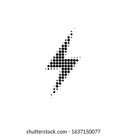  Vector icon lightning in halftone