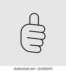 vector icon - like. thumb up. like vector icon. like icon on gray background. like icon in line design. likes for web design. likes icons for social networks
