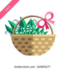 Vector icon lily of the valley. Can be used for web design and printing.