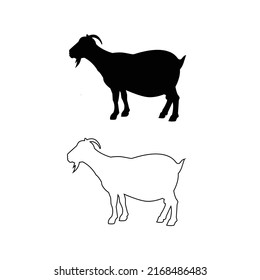 Vector icon and line art Goat for eid al adha