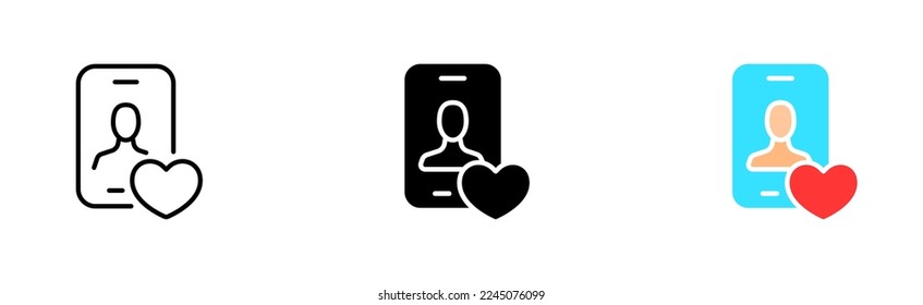 Vector icon in line, black and colorful style on white background