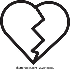 vector icon line broken love heart.Eps