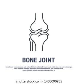 Vector icon. Line design. Human bone joint. Bones and structure. Vector icon. Line design. Medicine and anatomy. Anatomical structure of man. Symbol, element, sign, logo, emblem. Concept illustration 