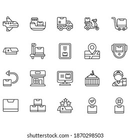 icono de vector para entrega de estilo de línea
