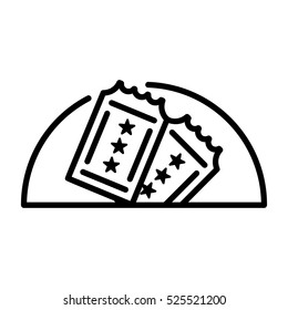 Vector icon in line style. Two tickets