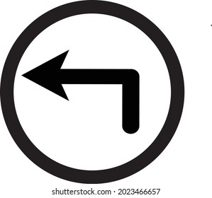 vector icon line traffic signs can be left.Eps
