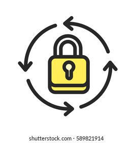  Vector icon of linear flat lock 