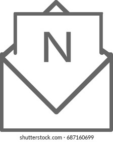 Vector icon of lines mail inbox