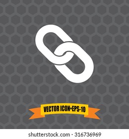 Vector Icon of Link on Dark Gray Background. Eps.10.