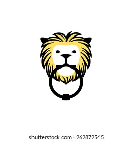 Vector icon of a lion doorknocker.