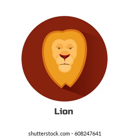 Vector icon lion, flat design