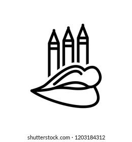 Vector icon for lip liner 