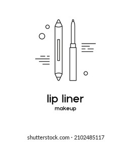 Vector icon of lip liners. Beauty products and online shopping. Korean cosmetics. Can be used as illustration in magazine, banner, social media, highlights, typographic and web design. Makeup concept.