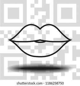 Vector icon of the lips