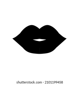 Vector icon of the lips. Lips of female icon vector.