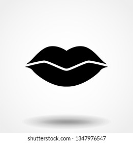 Vector icon of the lips. Vector. Flat design.