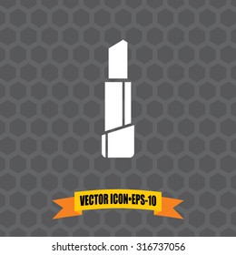 Vector Icon of Lipstick on Dark Gray Background. Eps.10.