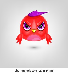 Vector icon. The little red bird.