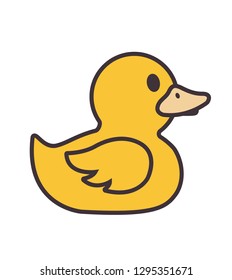 vector icon of little yellow duck.