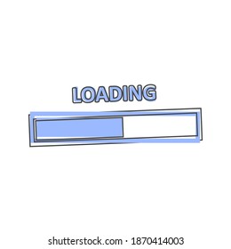 Vector icon loading bar cartoon style on white isolated background.