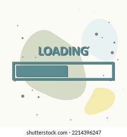 Vector icon loading bar on multicolored background. Layers grouped for easy editing illustration. For your design.