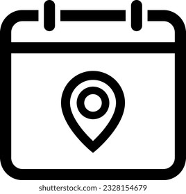 Vector icon of location on tear-off calendar as reminder of event