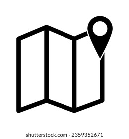 vector icon of location points and map sheet