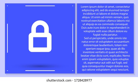 Vector icon lock 10 EPS . Lorem Ipsum Illustration design