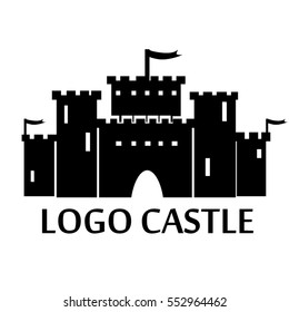 vector icon with lock, kingdom, fortress - silhouettes for design logos and branding