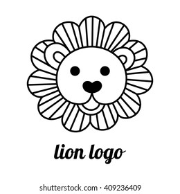 Vector icon logo of an abstract, a cartoon lion. vector illustration