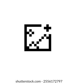 Vector icon logo add image in pixel style
