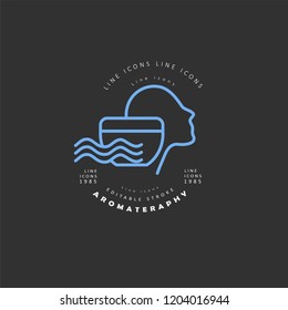Vector icon and logo for aromatherapy. Editable outline stroke