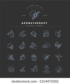 Vector icon and logo for aromatherapy. Editable outline stroke