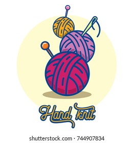 Vector icon logo balls of yarn. Yarn icon. Handmade. Knitting.