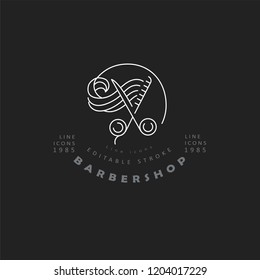 Vector icon and logo for barbershop and beauty saloon