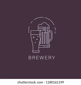 Vector icon and logo beer and brewery