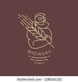 Vector icon and logo beer and brewery