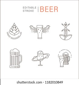 Vector icon and logo beer and brewery