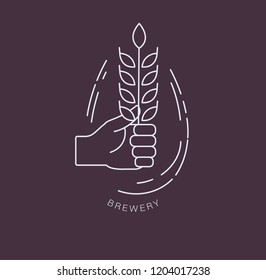 Vector icon and logo beer and brewery